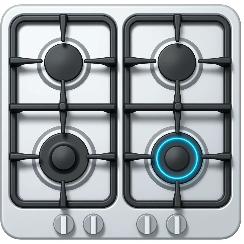 cooktop gas burner and electric burner emoji