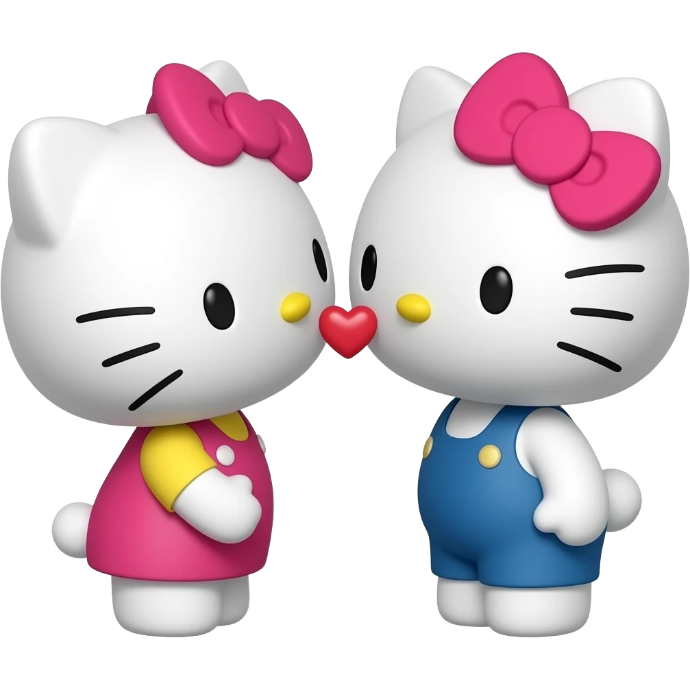 헬로키티랑 남자헬로키티 커플 볼뽀뽀 emoji
