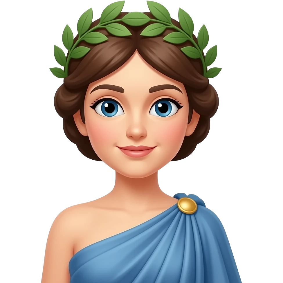 mujer, grecia antigua, cuerpo completo corona laurel emoji