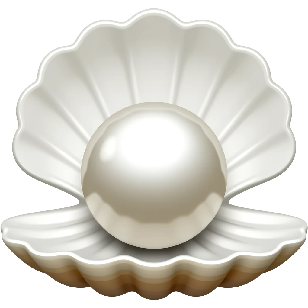 Pearl big shell  and white emoji