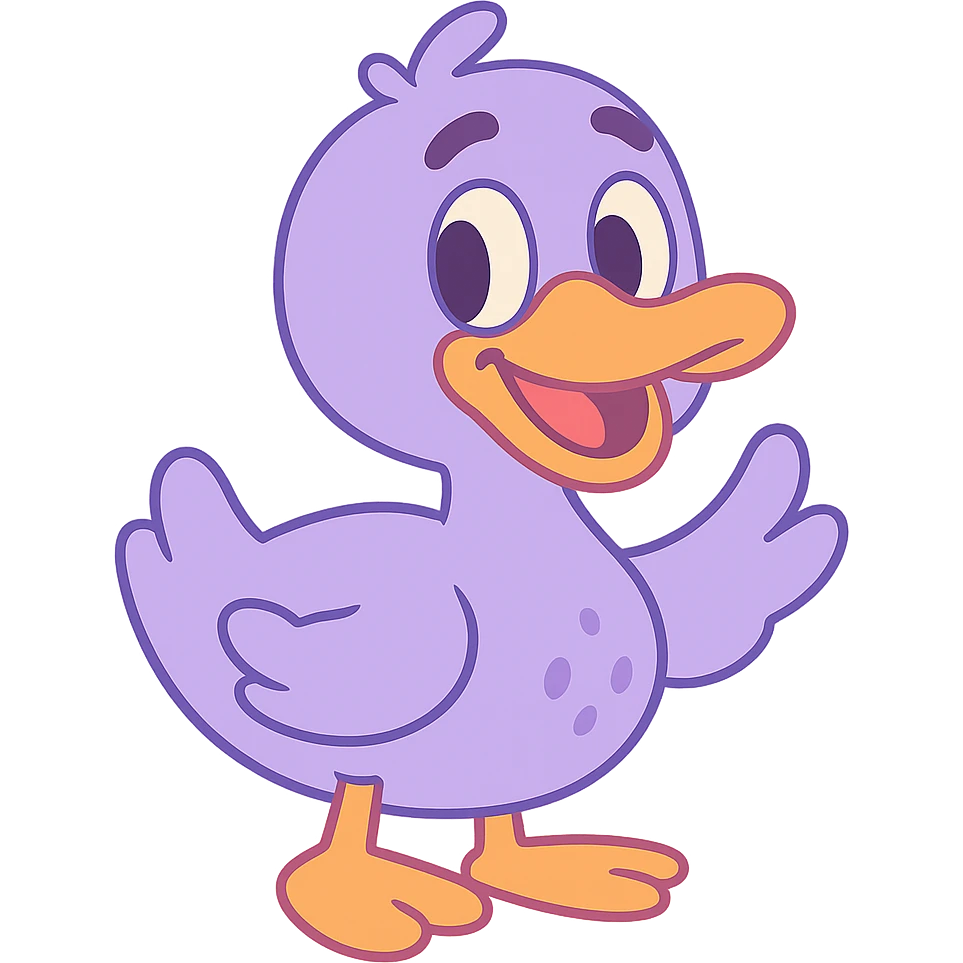 purple duck in pastel toon style emoji
