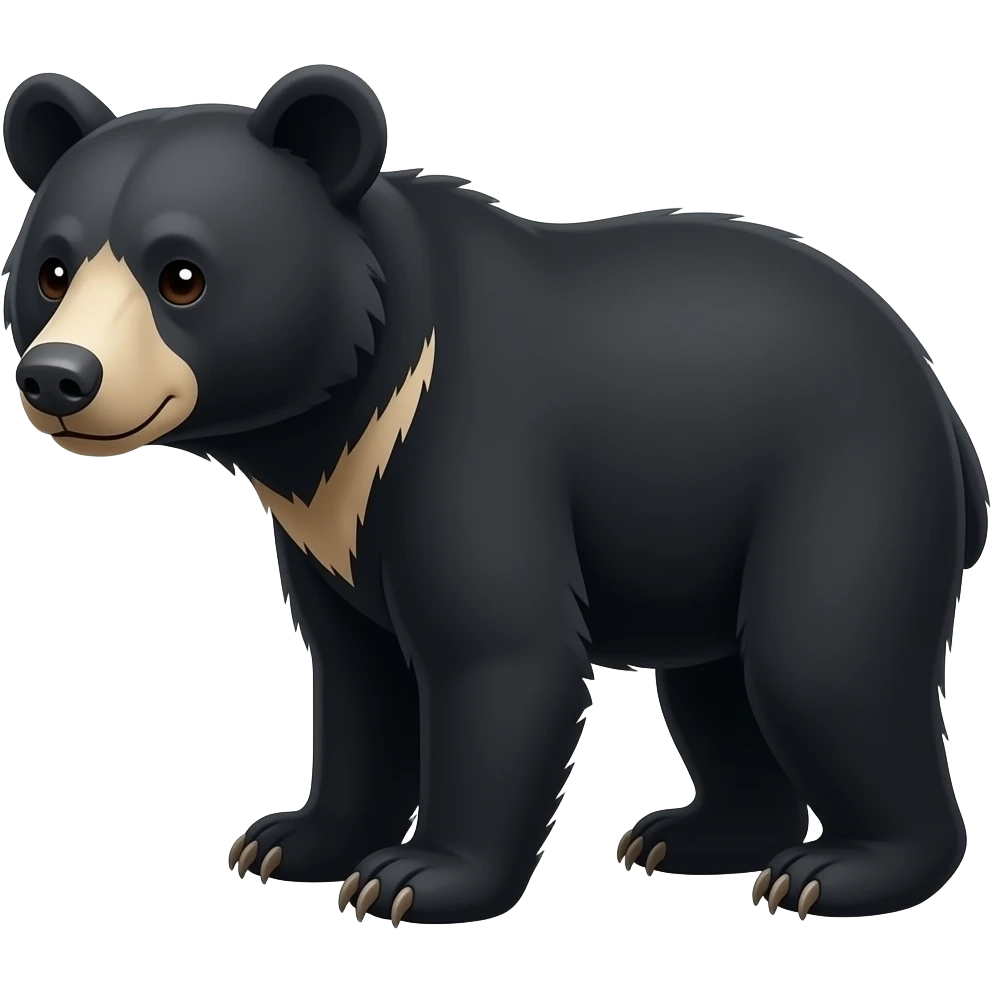 Sun bear black emoji