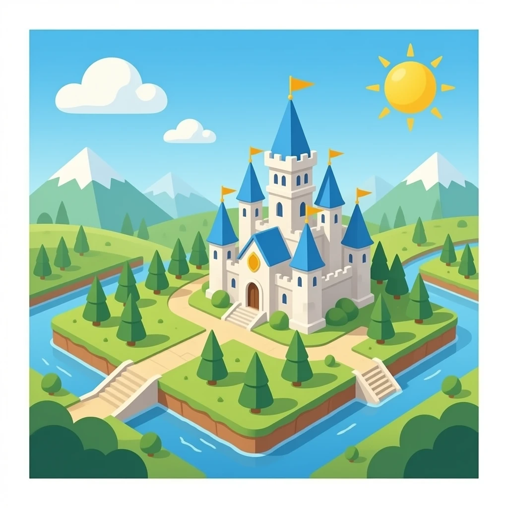 Kingdom  from top down 2d view emoji