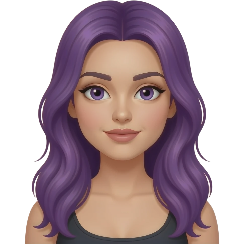 sexy girl with long purple hair dye her hair emoji