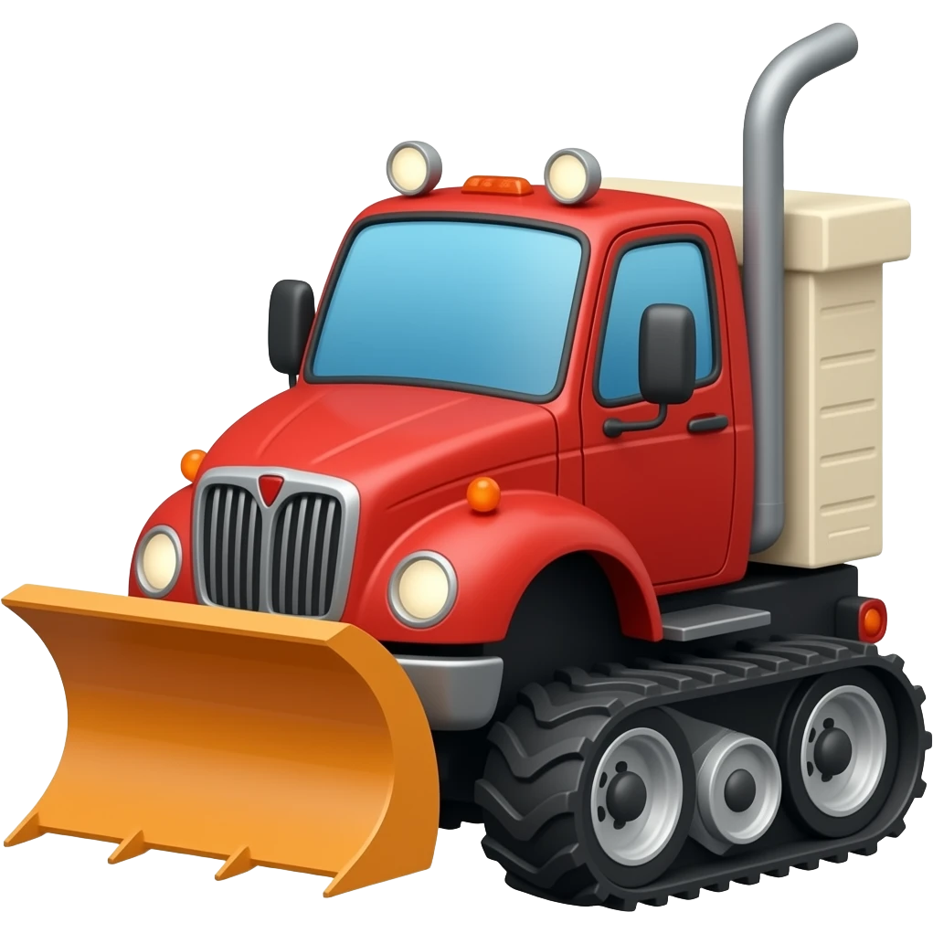 red snow plow truck emoji