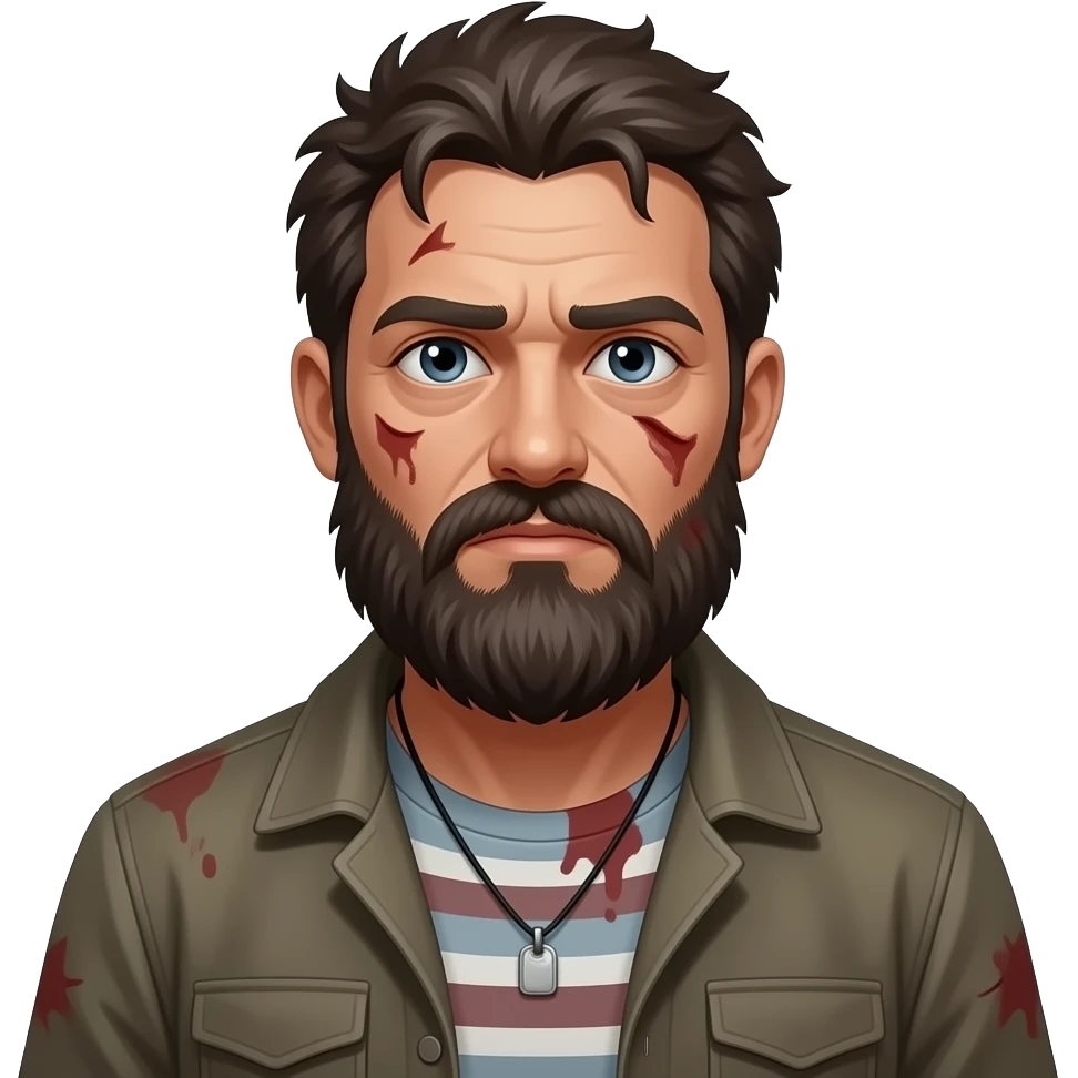 homeless guy beard zombie standing emoji