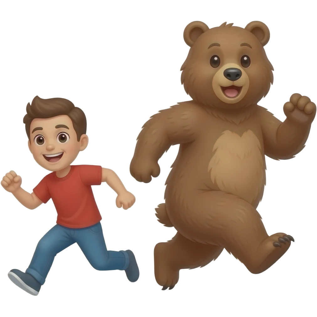 person being chased by bear emoji