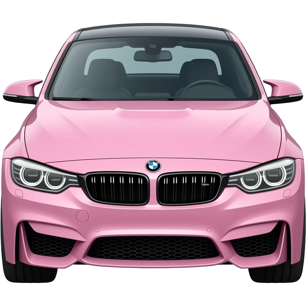 Emoji sticker of a pink bmw car emoji