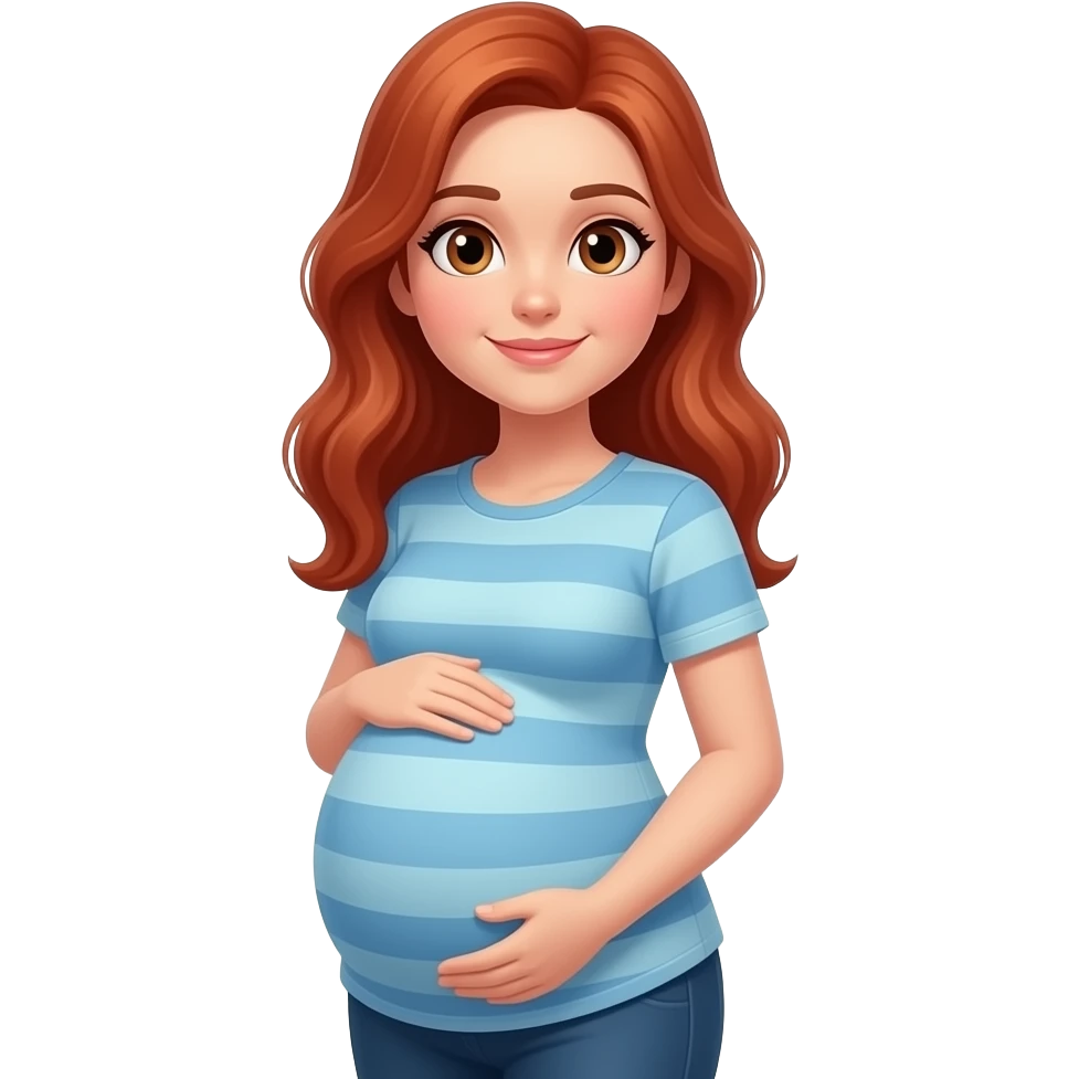 Redhead pregnant with hazel eyes emoji