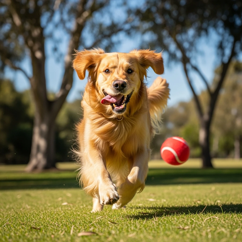 happy dog running after ball emoji