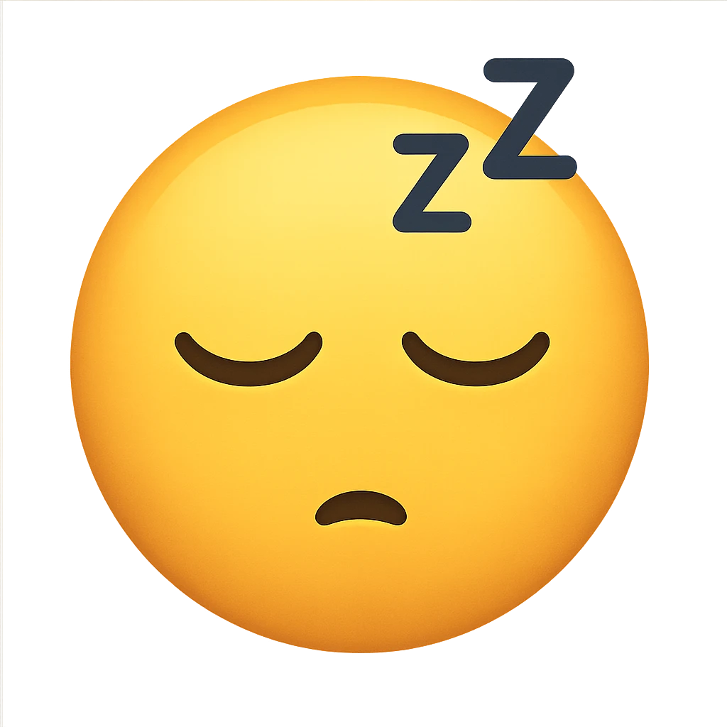 yellow sleepy face emoji, digital illustration emoji