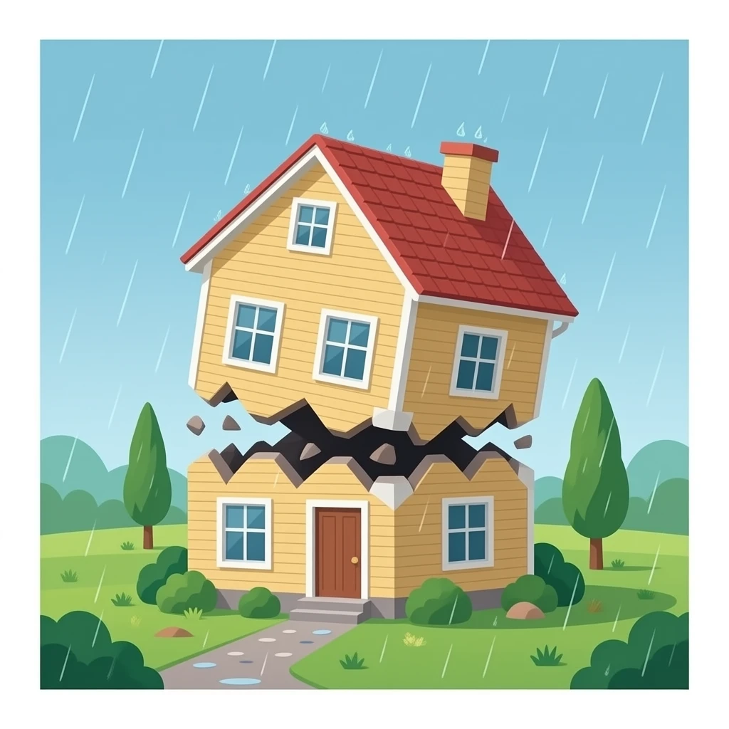 house collapsing on another house emoji
