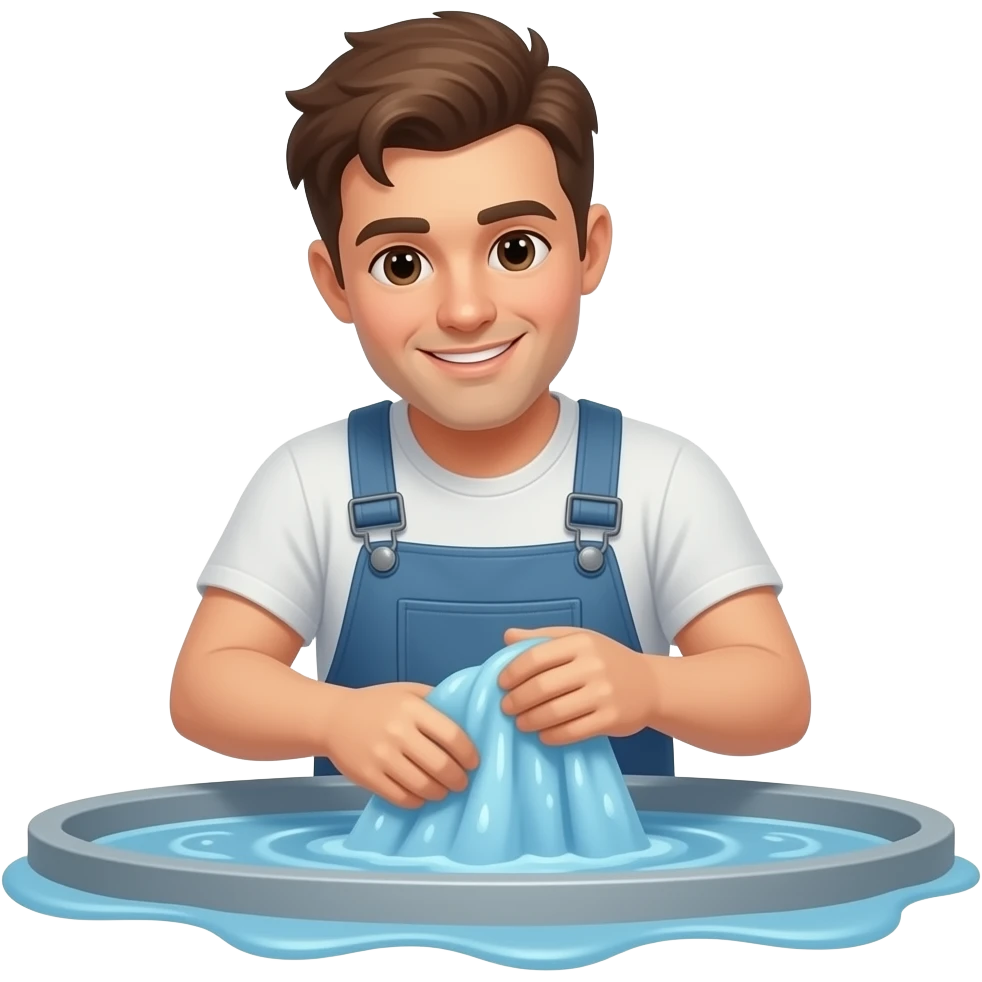 Man Washing Clothes on Stone emoji