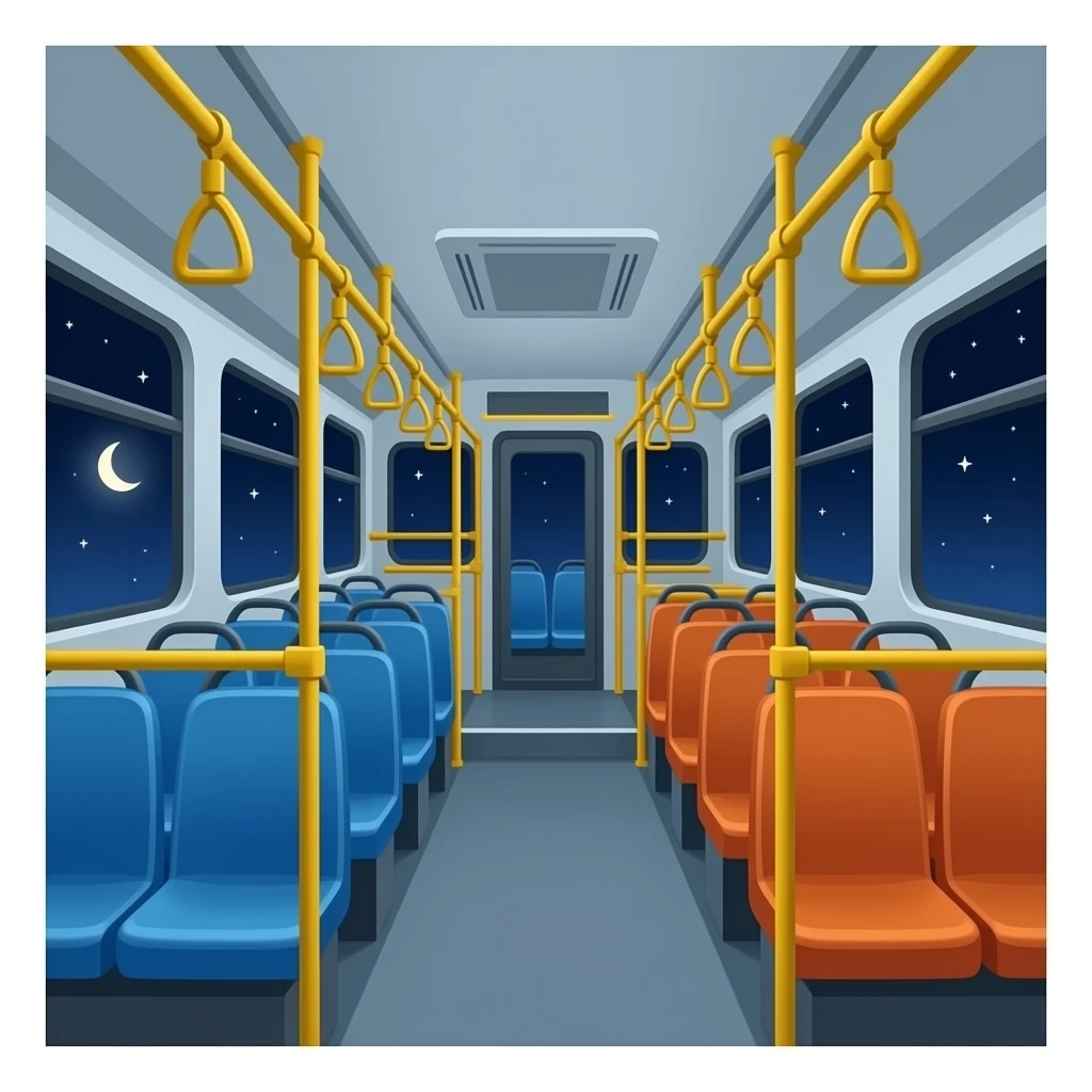 Bus interior in a highway emoji