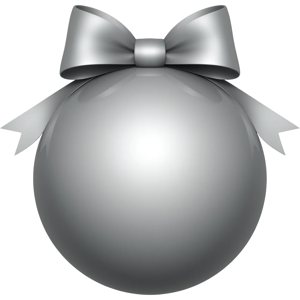 A diko ball with a grey shiny bow emoji