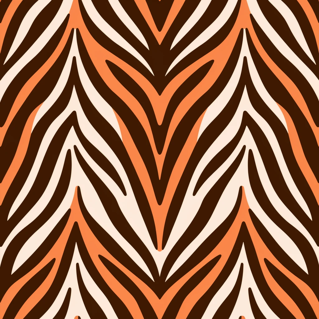 tiger print pattern in autumn colors, orange brown beige palette, abstract seamless texture, bold stylish background emoji