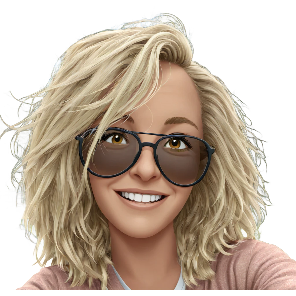 blonde girl smiling outdoors emoji