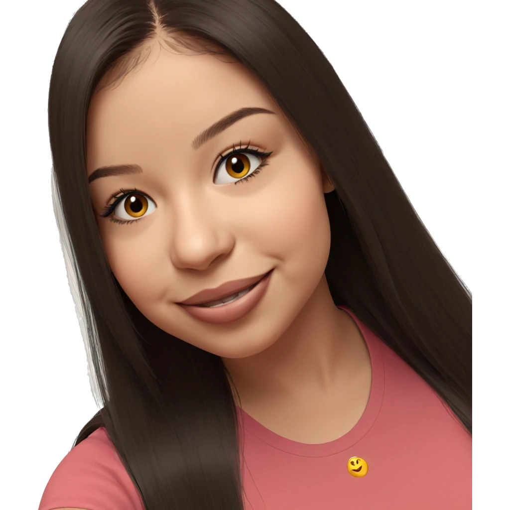 smiling girl with long hair emoji