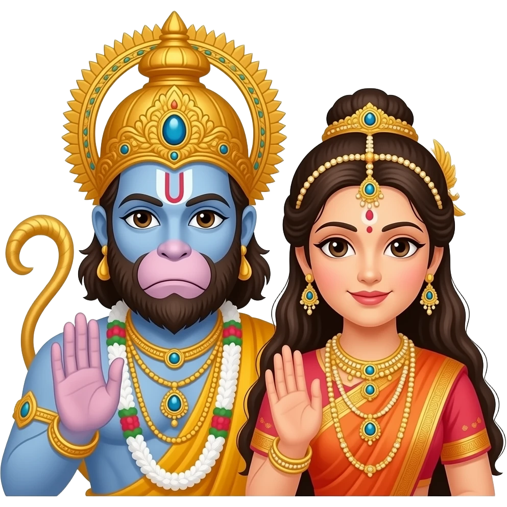 Hanuman with Ram e Sita emoji