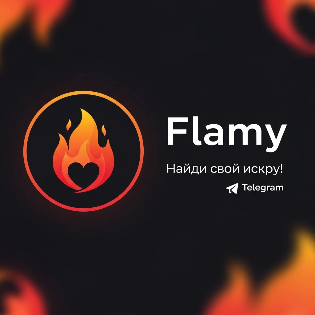 у меня в телеграме есть бот для знакомств Flamy. Иконку бота прикрепил. мне нужно рекламное изображение для постов в тг emoji