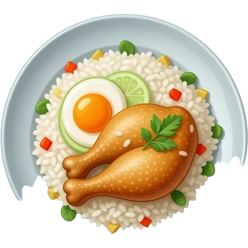 Lunch rice with chicken emoji