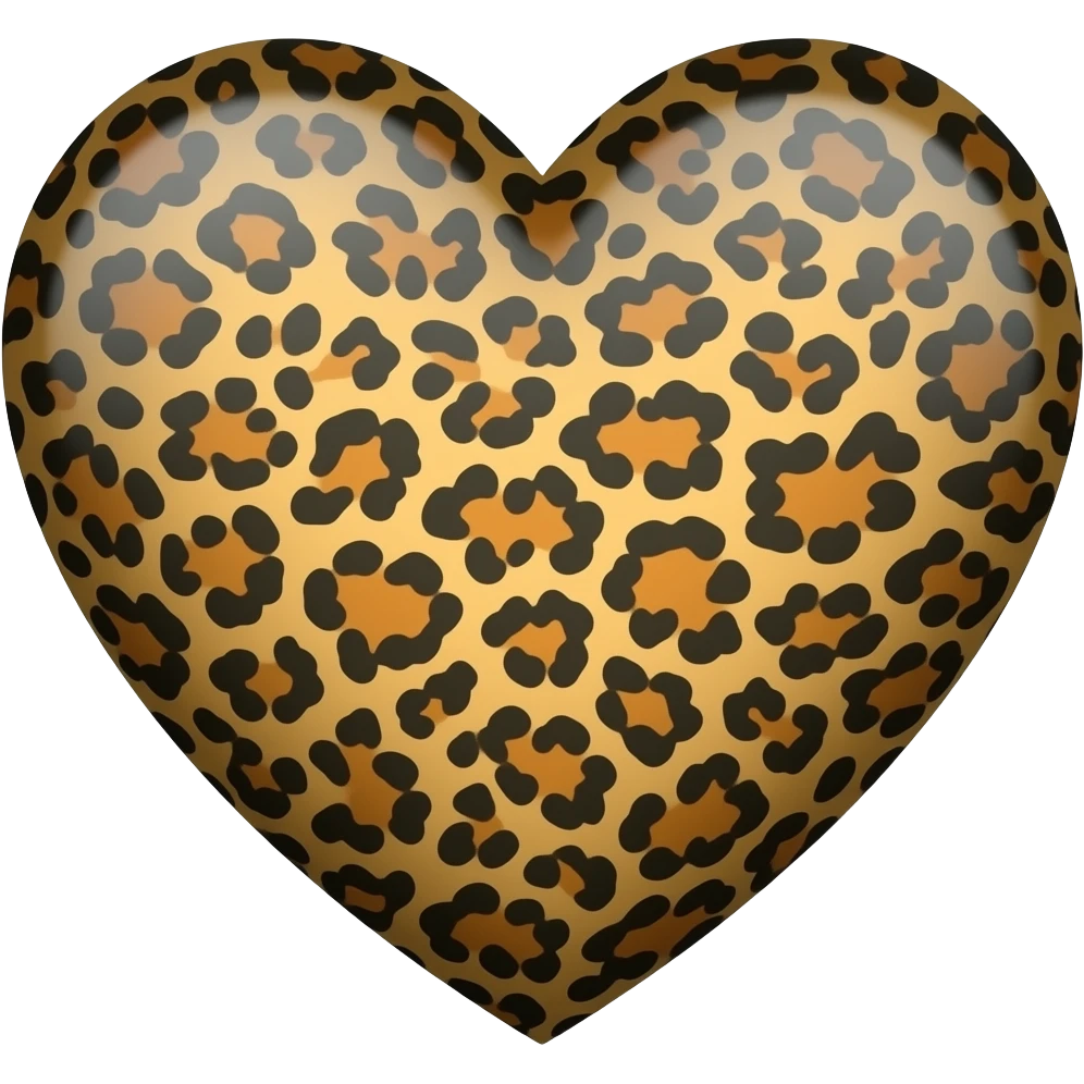 cuore leopardato marrone scuro e nero emoji