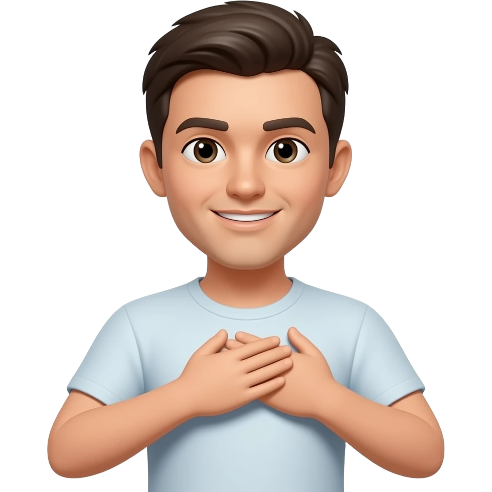 necesito un emoji que pone sus manos en el pecho emoji