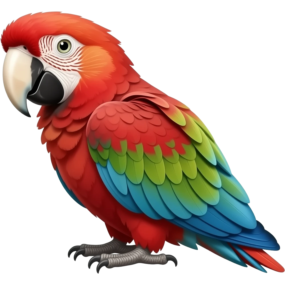 Red and green macaw emoji