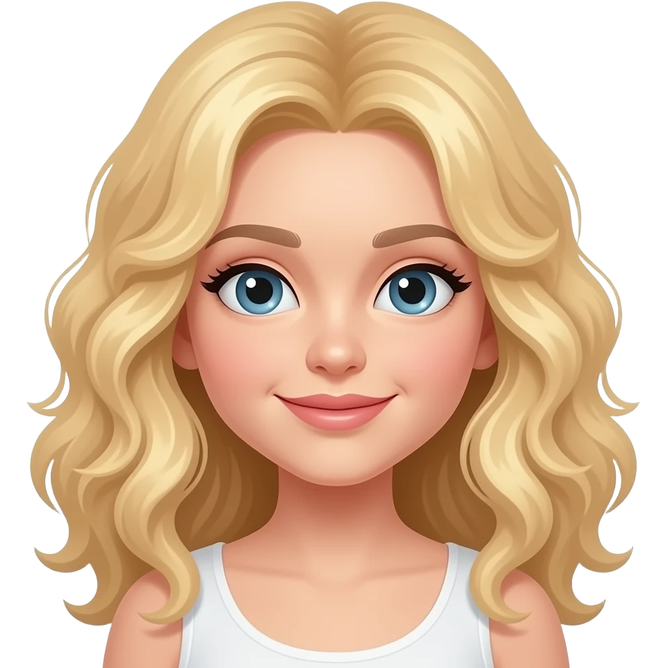 Une fille blonde au cheveux bouclés emoji