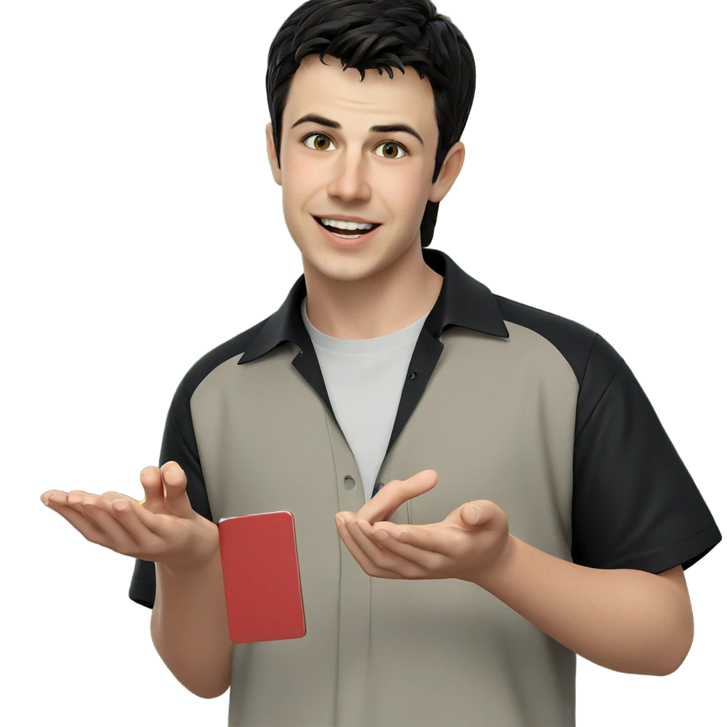 smiling boy in black shirt emoji