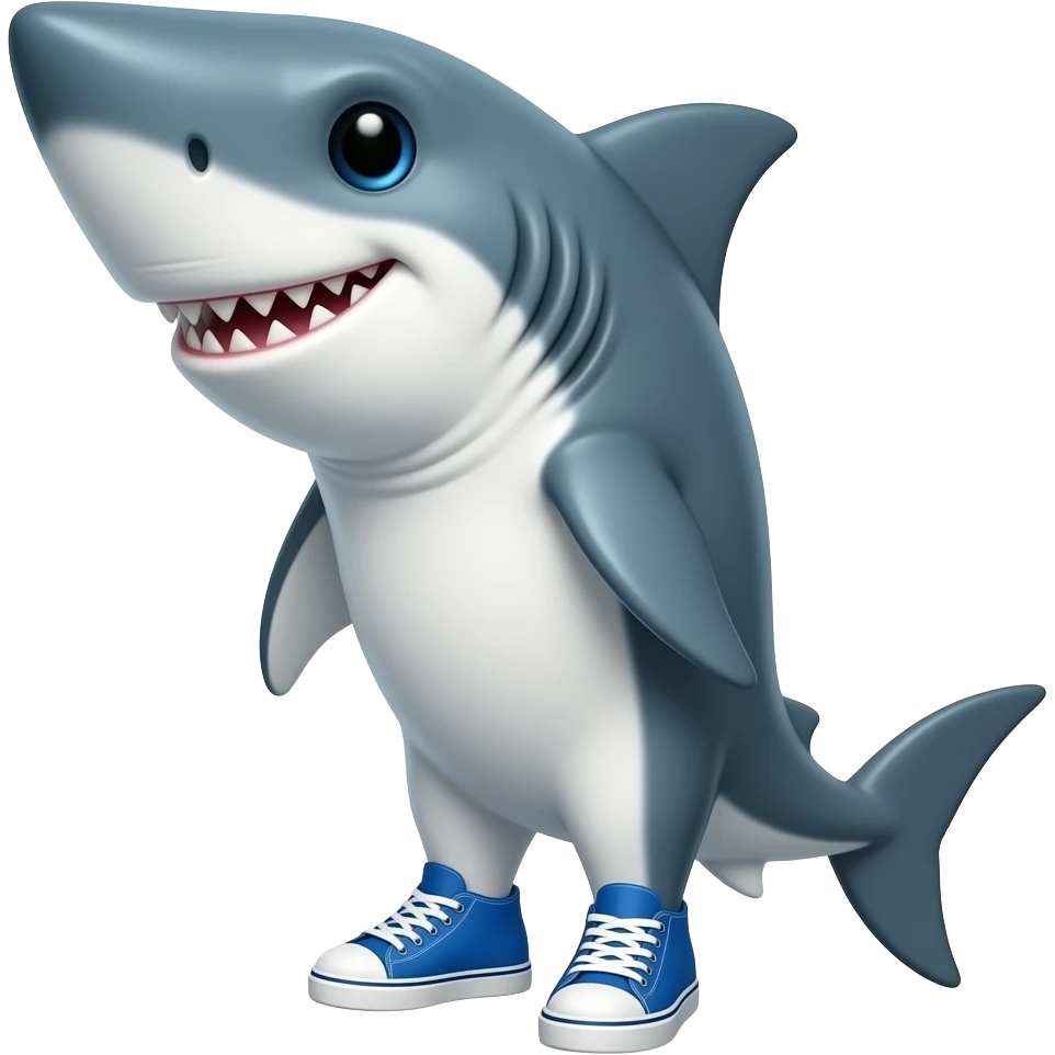 Tiburón con tenis azules emoji