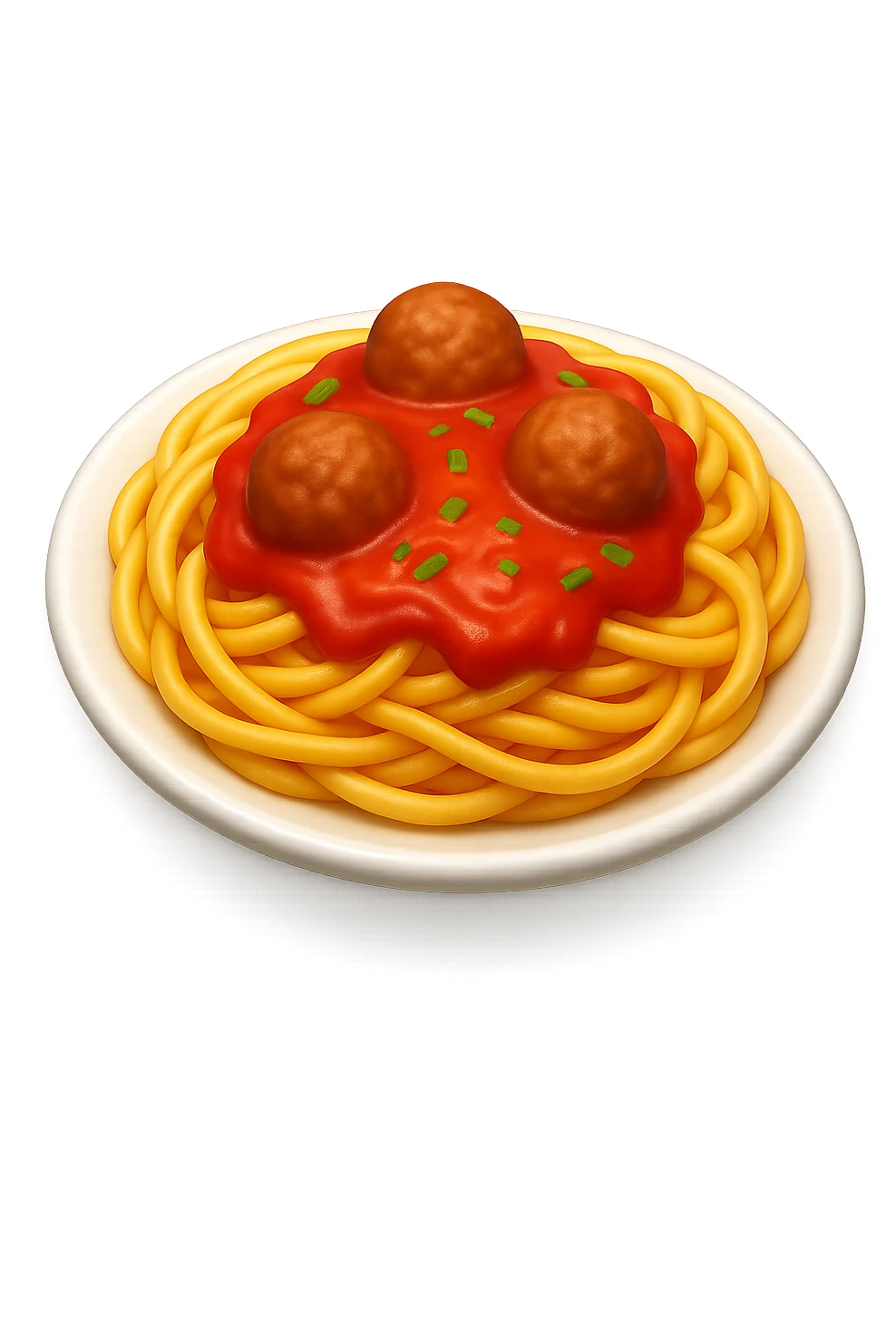 emoji 3d stile iphone che rappresenta un PIATTO DI PASTA 3d emoji