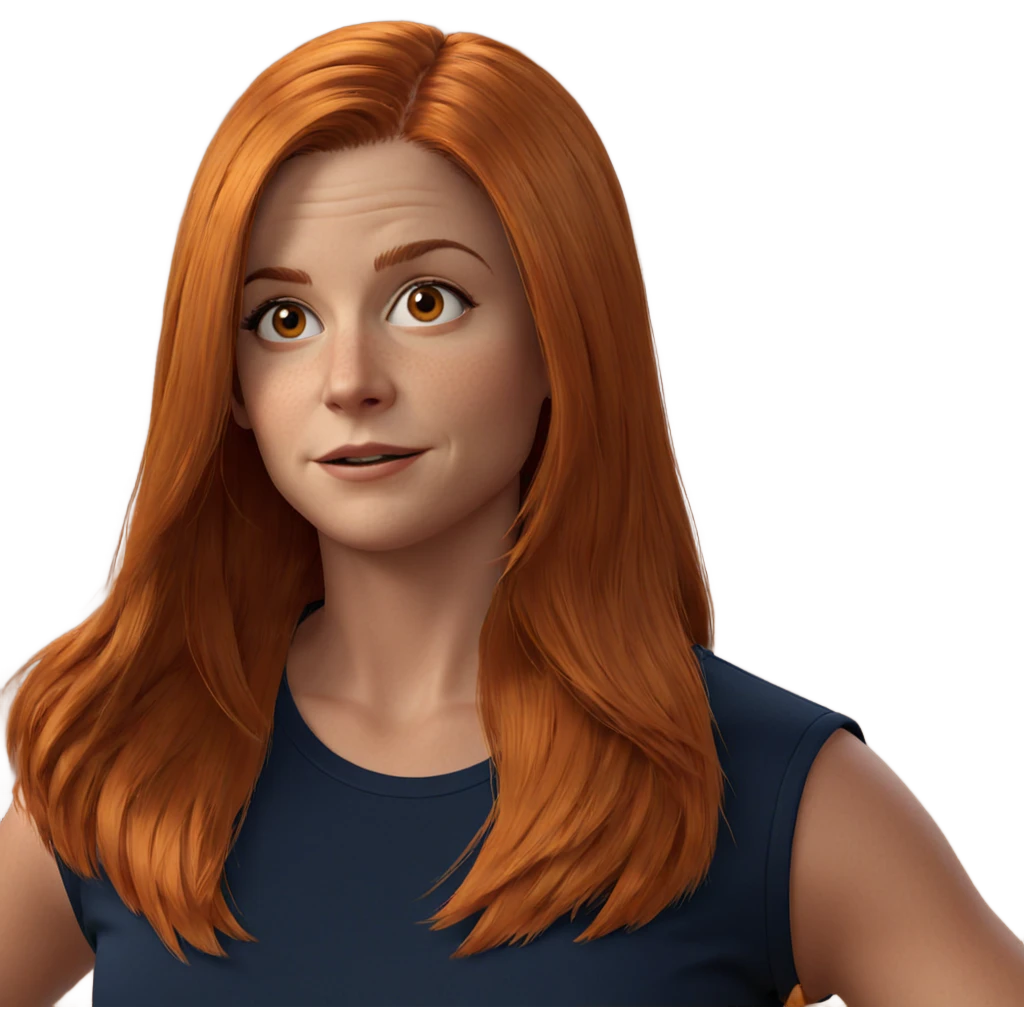 orange haired girl in shirt emoji