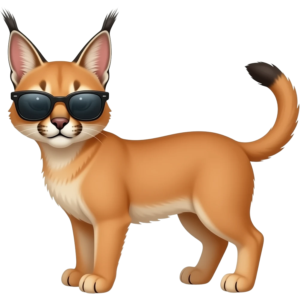 Caracal wearing sunglasses emoji