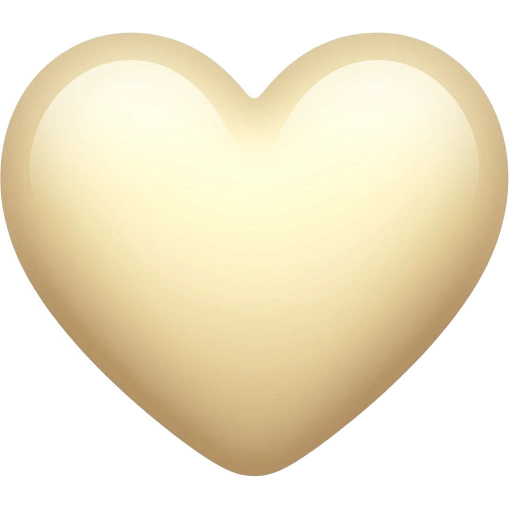 Corazón color crema emoji