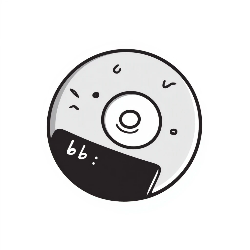 computer disk, hand-drawn doodle style emoji