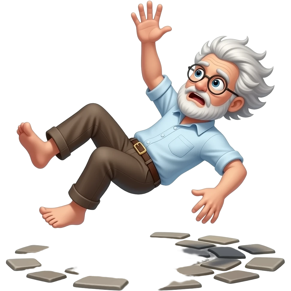 Old man falling oh no emoji