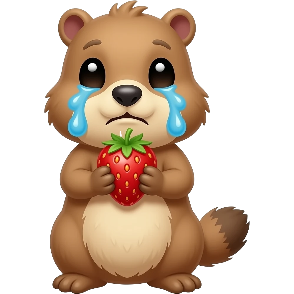 Marmotte that is crying with strawberry emoji