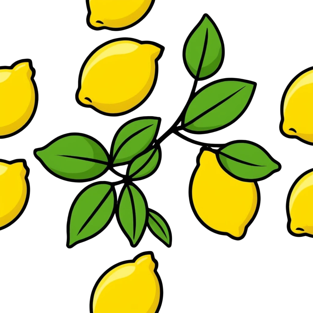 Aesthetic lemon with leaves emoji