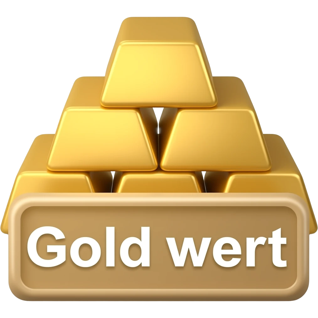 gold bars with a text box in front saying "Gold wert" emoji
