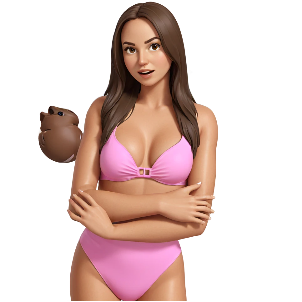 girl in brown swimsuit attire emoji