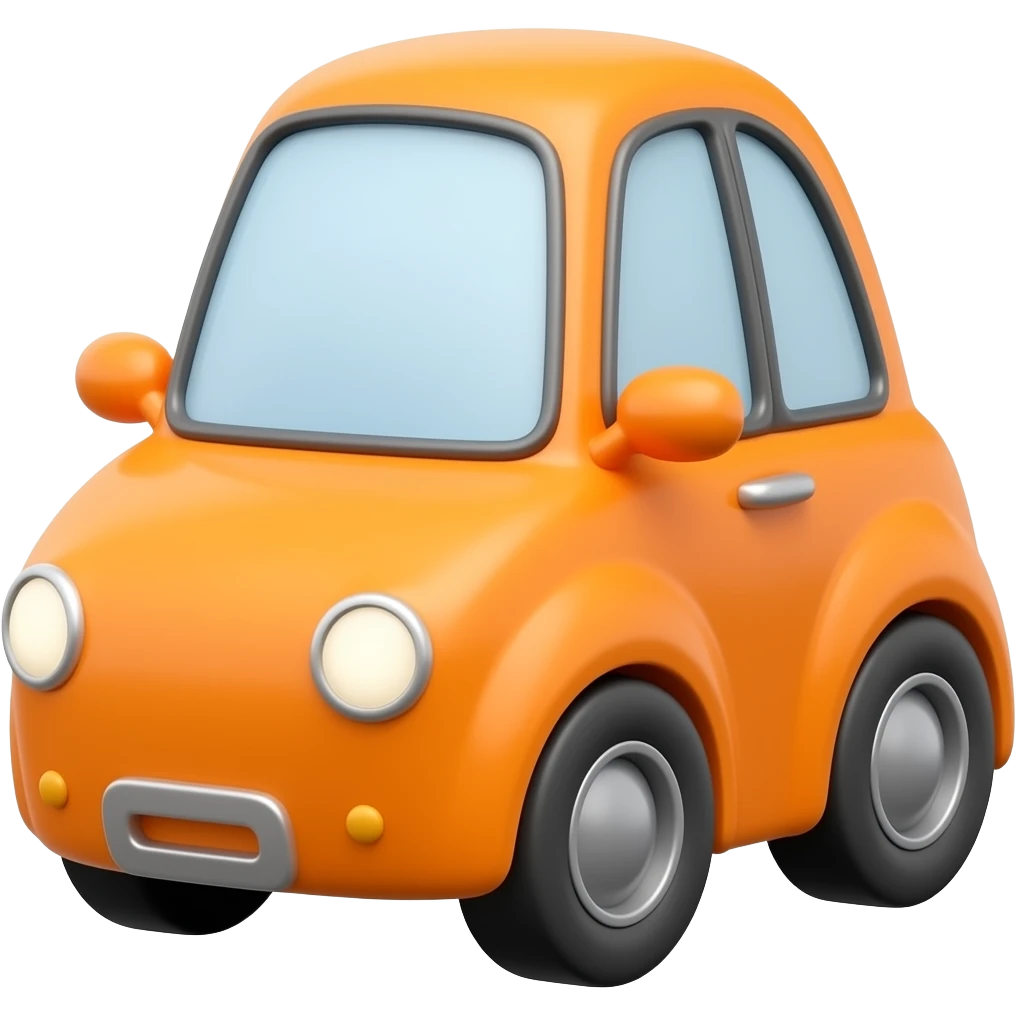 3d orange car emoji