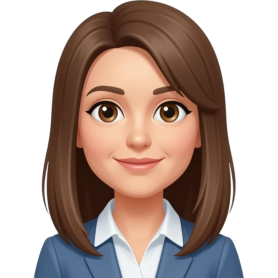 long straight brown  hair female 50 years old brown eyes teaching students emoji