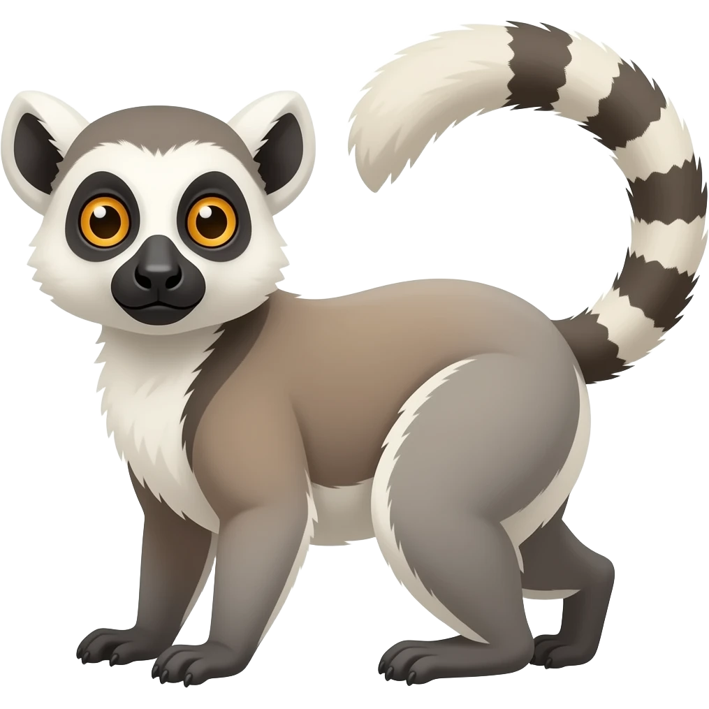 lémur beige queue non rayée emoji