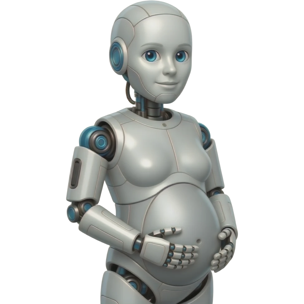robô pregnant para colorir em preto e branco emoji