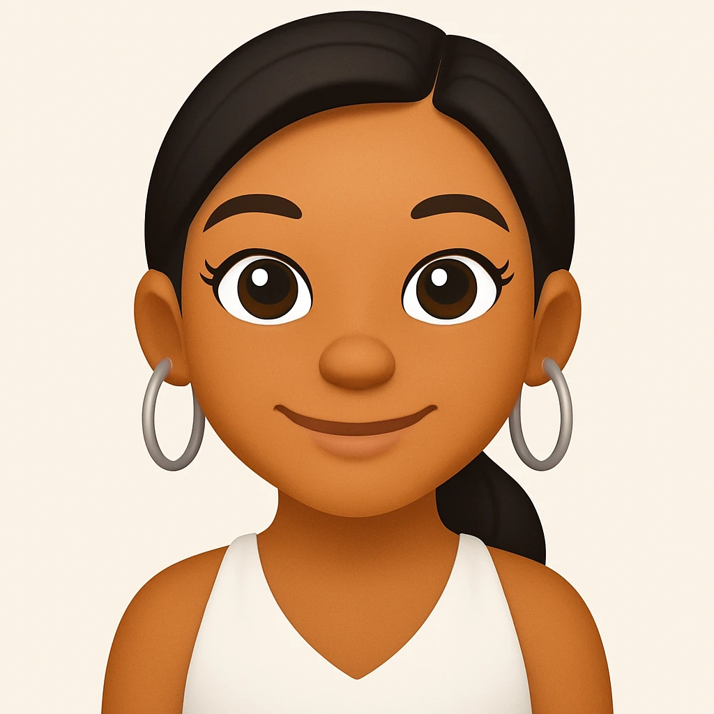turn the second man in emoji style of the 1st image, match the facial features and match dressing style of the 2nd image, she is wearing white tank top lose emoji