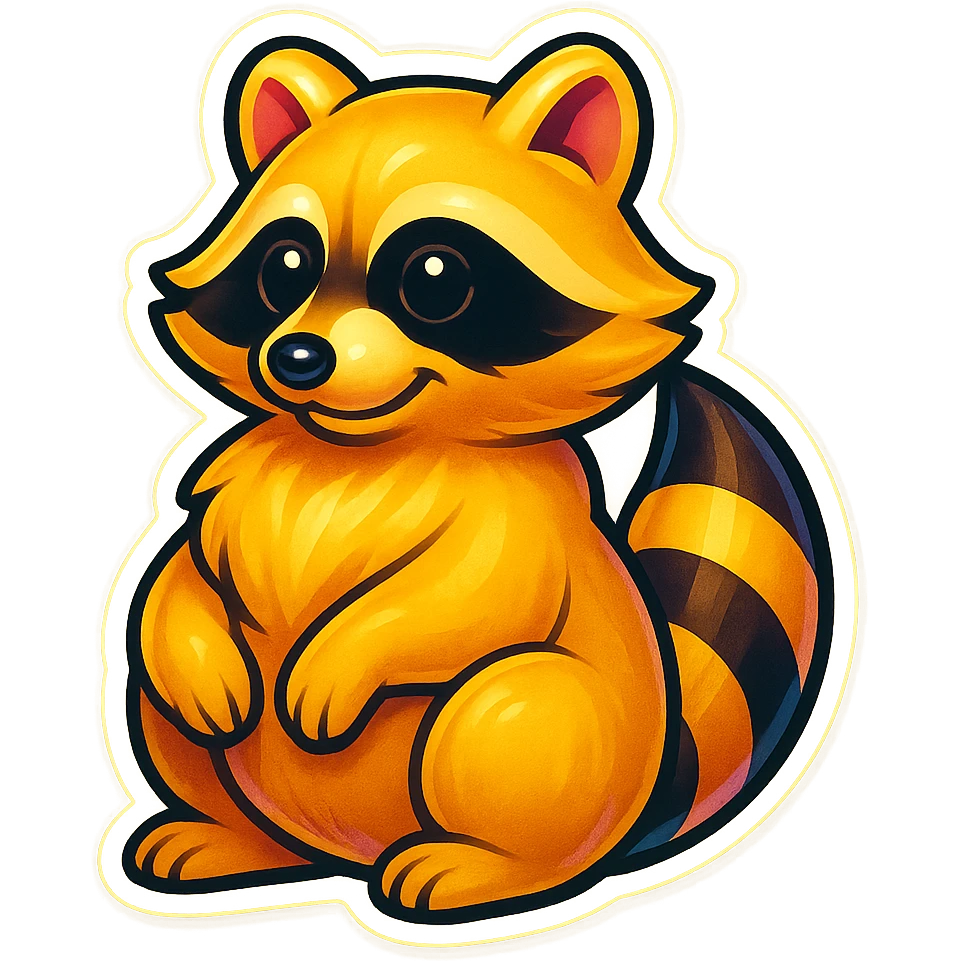 Blonde raccoon emoji