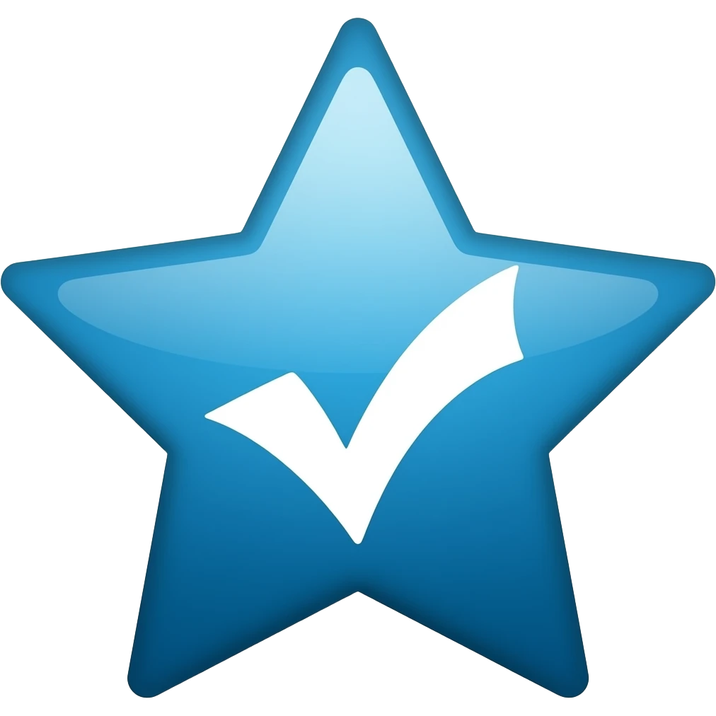 Asme una estrella azul y gorda con una flecha correcto qué este en el centro de la estrella y que sea blanca qué este correta una flecha correta que así ✔️ correta pero que este doblada emoji