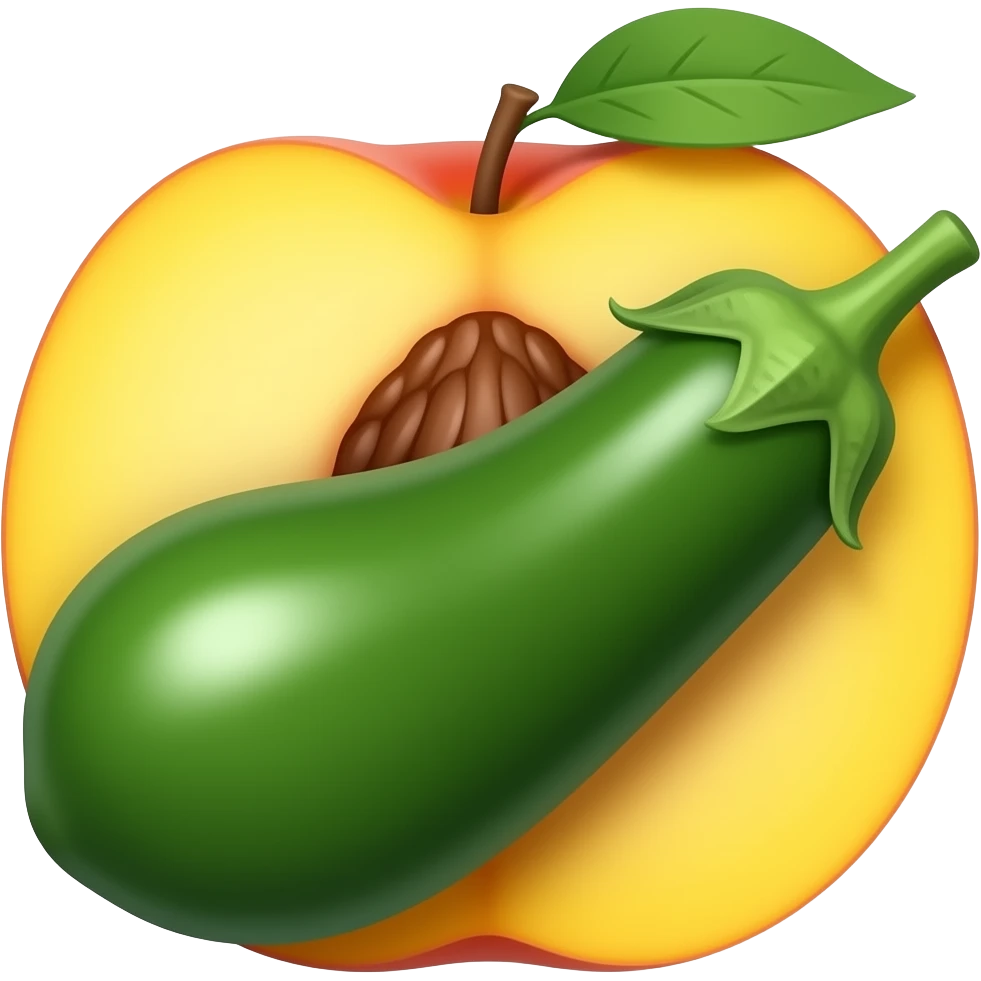 Egg plant in a peach emoji