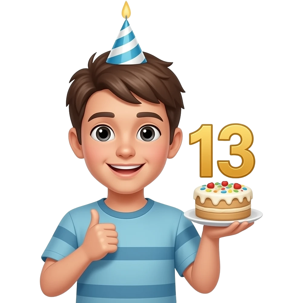 13 OFFICALLY A TEENAGER BIRTHDAY CARD emoji